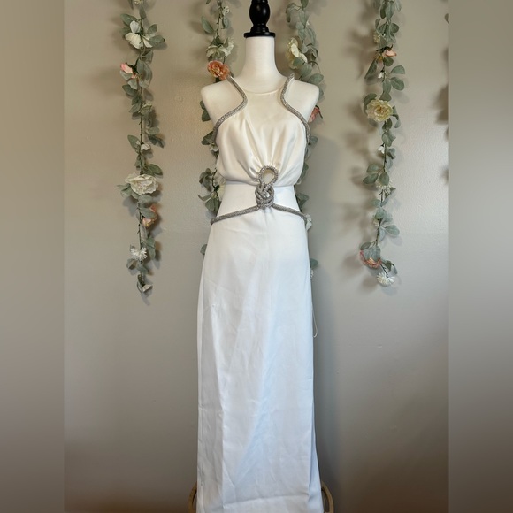 PATBO Rhinestone Trim Cut-Out Dress - Picture 3 of 16